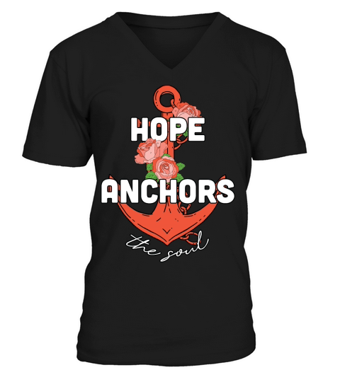 Hope Anchors the Soul Flora V-Neck T-shirt