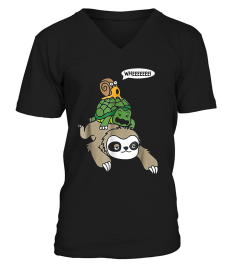 Sloth Turtle Snail Cute Animal Lover Gift V-Neck T-shirt