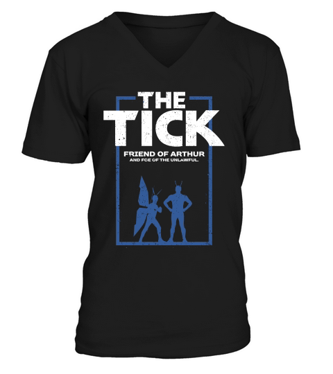 The Tick Friend Of Arthur Vintage Silhouette Graphic T-shirt V-Neck T-shirt