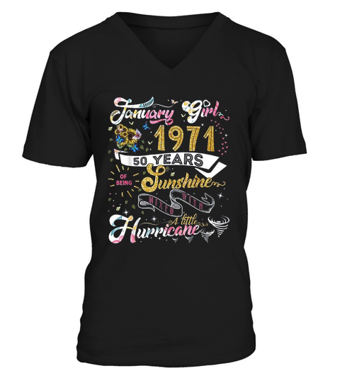 Vintage January 1971 Classic 50 Years Old 50th Birthday Gift V-Neck T-shirt