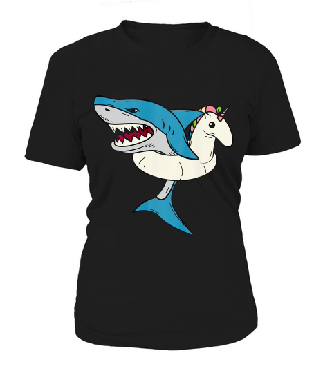 Shark In Floating Unicorn Little Animals Buffs Gift T-shirt Women's T-Shirt