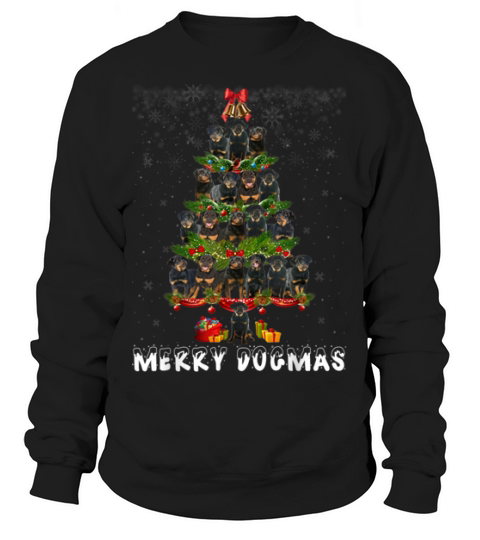 Nice Merry Dogmas Rottweiler Dog Christmas Decor Xmas Tree Shirt Sweatshirt Unisex