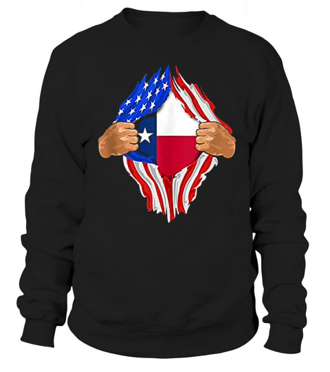Texas Roots Inside State Flag Art Sweatshirt Unisex