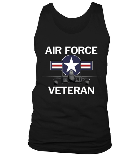 air force veteran with roundel and f15 jet Tank Top Unisex