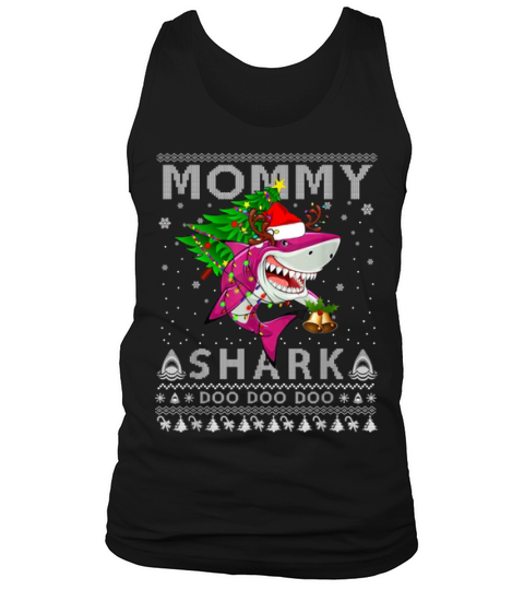 Awesome Mommy Shark Santa Christmas Family Matching Pajamas Tank Top Unisex