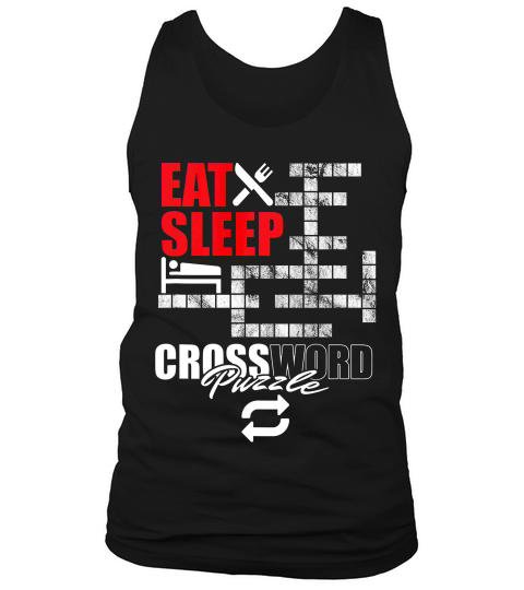 Eat Sleep Crossword Repeat Crossword Puzzle Solving T-shirt Tank Top Unisex