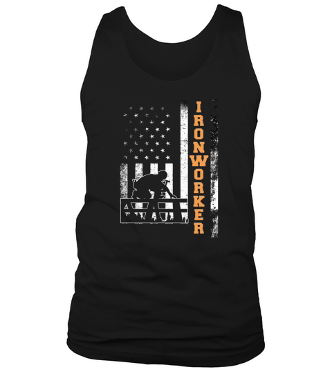 Ironworker Flag US Patriot USA Worker Gift Dad Tank Top Unisex