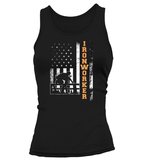 Ironworker Flag US Patriot USA Worker Gift Dad Tank top Woman