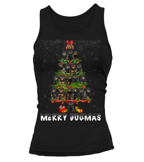 Nice Merry Dogmas Rottweiler Dog Christmas Decor Xmas Tree Shirt Tank top Woman