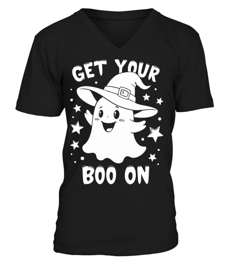 Get Your Boo On Single Color V-Neck T-shirt