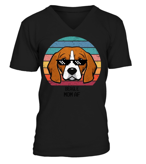 Happy Mother Day Cute Beagle Mom Af Vintage Style 2020 V-Neck T-shirt