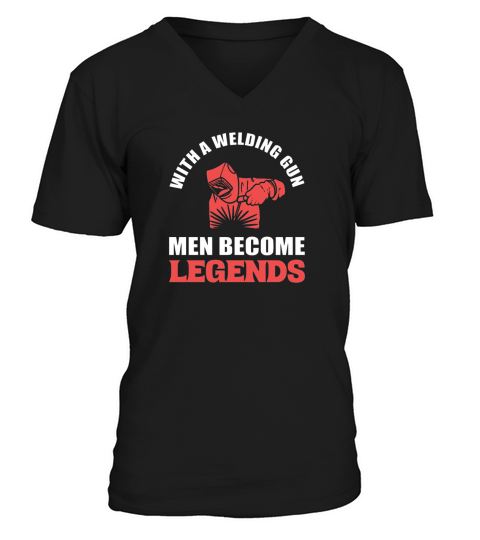 Men Become Legends Laborer Gift ironworker V-Neck T-shirt