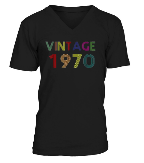 Retro 51st Birthday Gift Vintage 1970 V-Neck T-shirt