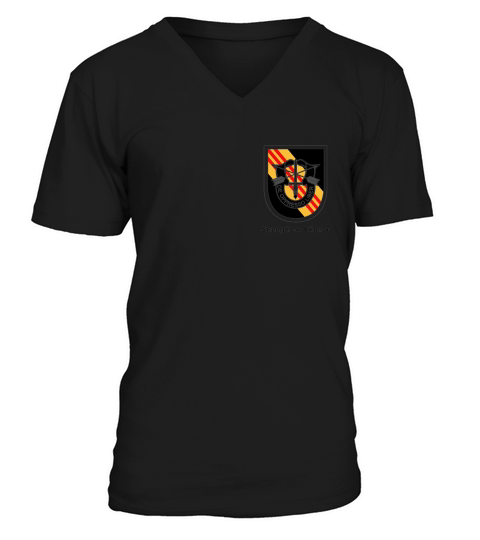 Special Forces Group  Airborne  Beret Flash Strength and Honor V-Neck T-shirt