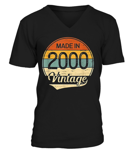 Vintage 2000 Made In 2000 21st Birthday 21 Years Old Gift V-Neck T-shirt