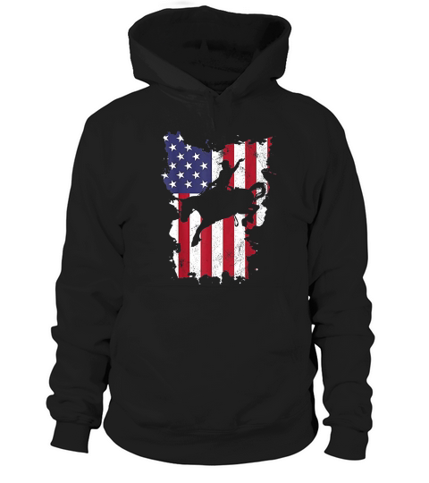 Vintage 4th Of July Usa Flag Rodeo Cowboy Horse Hoodie Unisex