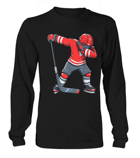 Funny Boy Kid Ice Hockey Dab Long sleeved Unisex