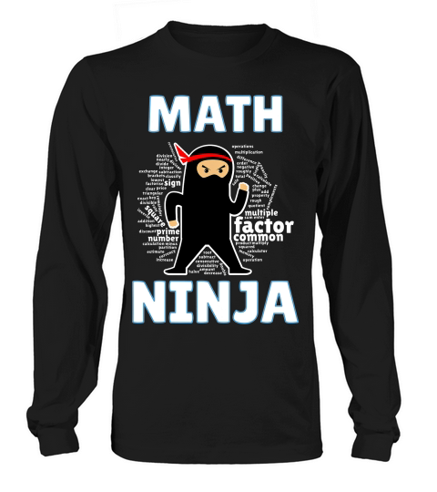Math Ninja Graphic Cool Maths For Kids T-shirt Long sleeved Unisex