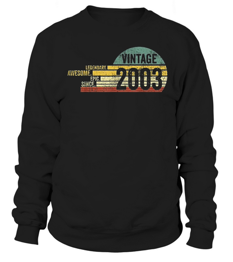 18 Year Old Legendary Retro Vintage Awesome Birthday 2003 Sweatshirt Unisex