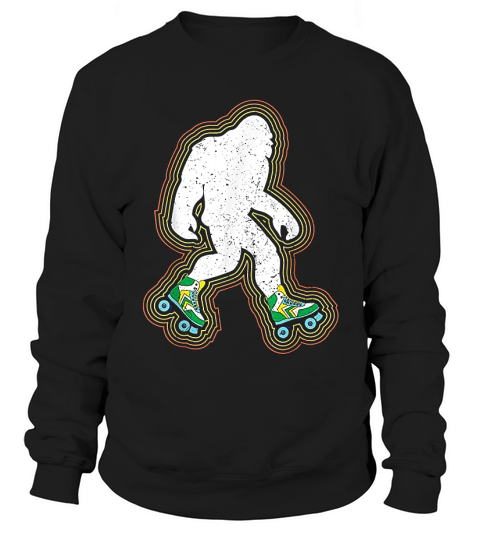 Bigfoot Skates Sasquatch Gift Clothes Vintage Roller Skating Sweatshirt Unisex