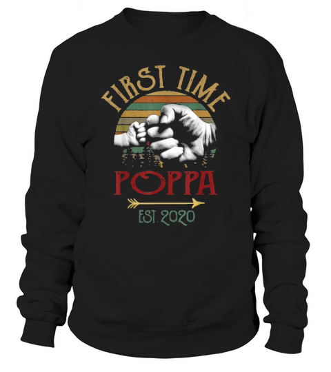 First Time Poppa Est 2020 Vintage Christmas Sweatshirt Unisex