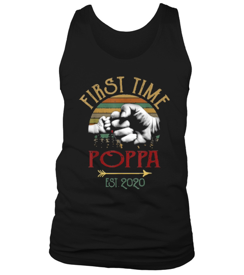 First Time Poppa Est 2020 Vintage Christmas Tank Top Unisex