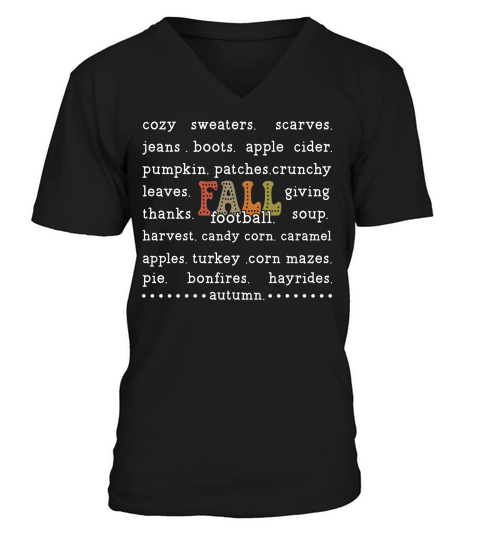 fall t shirt design 4 white V-Neck T-shirt