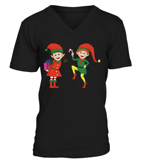 Funny Christmas Elf Elves Xmas V-Neck T-shirt
