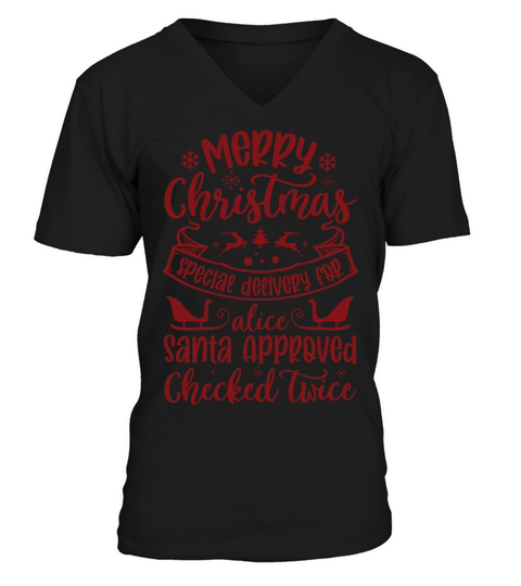 Merry christmas special delivery for Alice V-Neck T-shirt