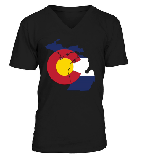 Michigan Colorado Funny Pride Flag Apparel V-Neck T-shirt