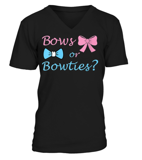 Womens Bows Or Bowties Gender Reveal Party Idea For Mom And Dad  T-shirt V-Neck T-shirt