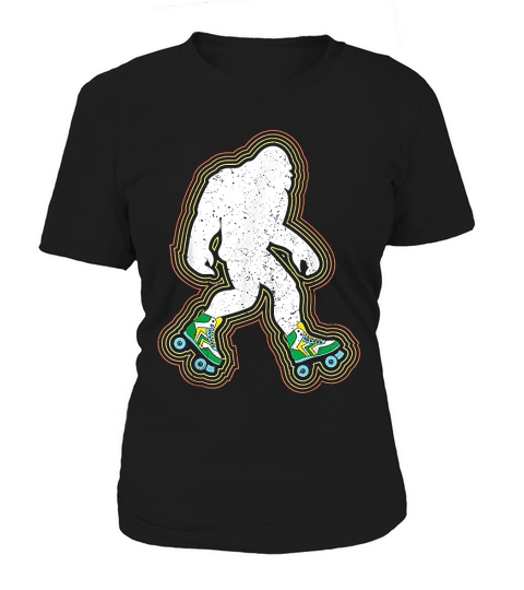 Bigfoot Skates Sasquatch Gift Clothes Vintage Roller Skating Women's T-Shirt