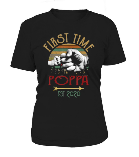 First Time Poppa Est 2020 Vintage Christmas Women's T-Shirt