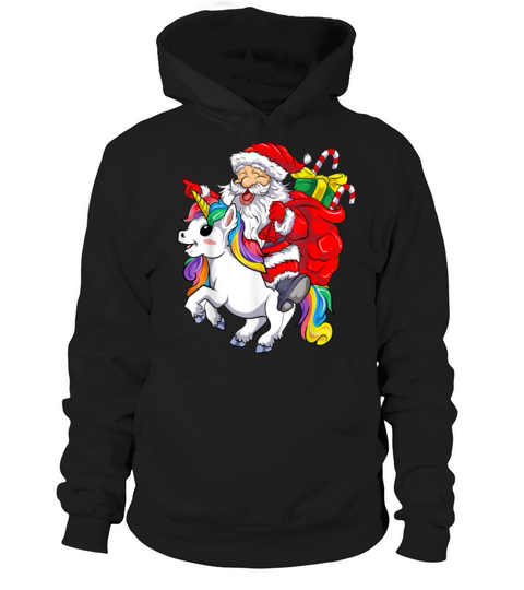 Beautiful Santa Unicorn Christmas Kawaii Merry Xmas Magicalt-shirt Shirt Hoodie Unisex