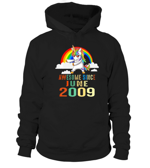 Flossing Unicorn 10 Year Old June 2009 10th Birthday T-shirt Hoodie Unisex