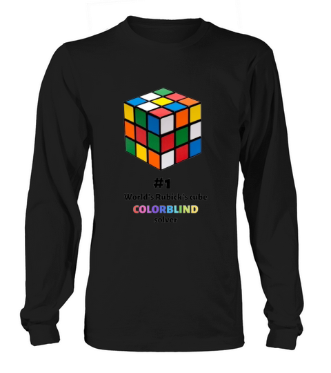 1 World s Rubik s Cube Colorblind Solver Long sleeved Unisex