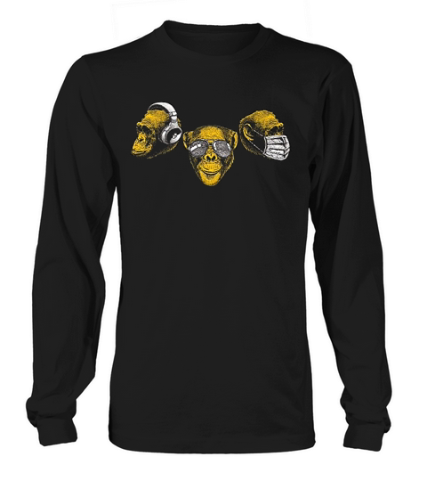Three Chimpanzee Heads Long sleeved Unisex