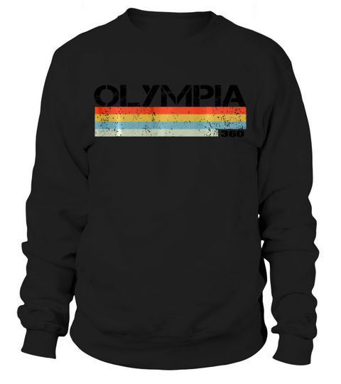 Olympia City Area Code 360 Vintage Retro Stripes T Shirt Sweatshirt Unisex