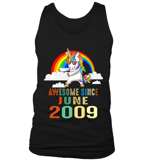 Flossing Unicorn 10 Year Old June 2009 10th Birthday T-shirt Tank Top Unisex