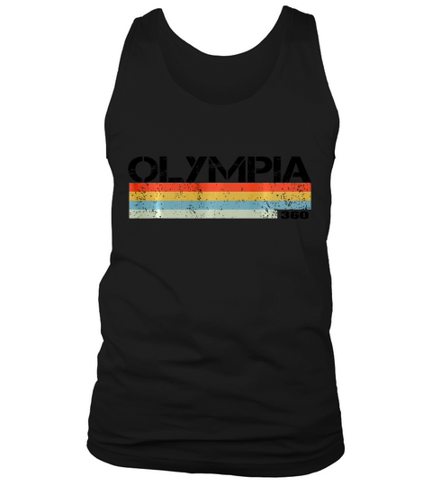 Olympia City Area Code 360 Vintage Retro Stripes T Shirt Tank Top Unisex