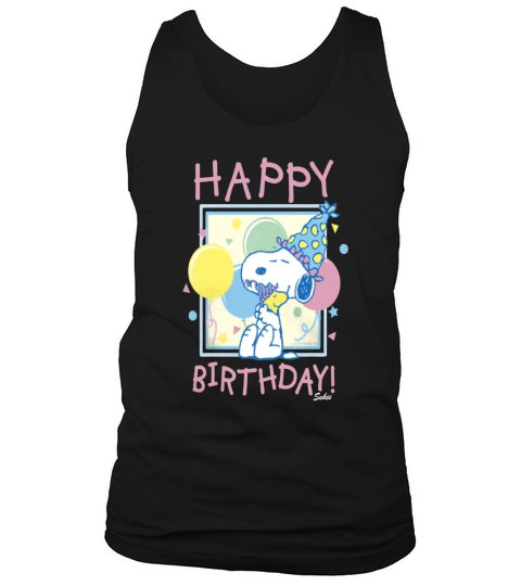 Peanuts Snoopy and Woodstock Happy Birthday Tank Top Unisex