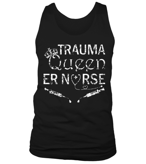 Womens Nurse - Trauma Queen Er Nurse Vintage White Gfx Tank Top Unisex