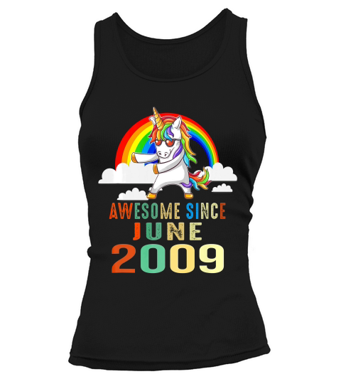Flossing Unicorn 10 Year Old June 2009 10th Birthday T-shirt Tank top Woman