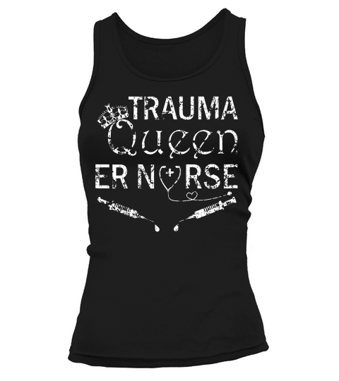 Womens Nurse - Trauma Queen Er Nurse Vintage White Gfx Tank top Woman