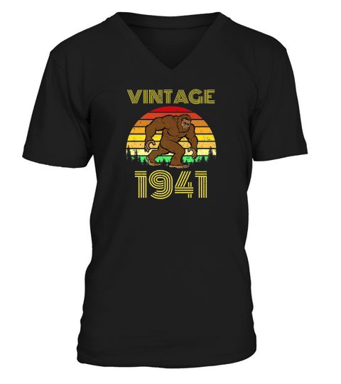1941 78th Birthday Vintage Bigfoot 78 Years Old Gift V-Neck T-shirt