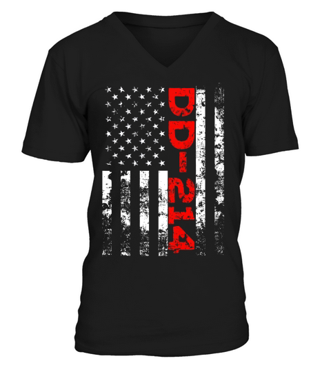 Dd 214 Us Alumni Usa American Flag Vintage T-shirt V-Neck T-shirt