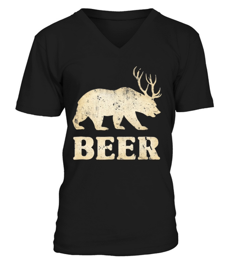 Vintage Bear Deer Beer shirt V-Neck T-shirt