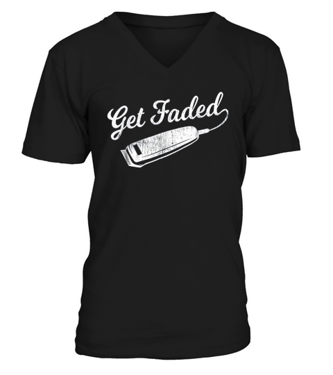 Vintage Distressed Barber Get Faded V-Neck T-shirt
