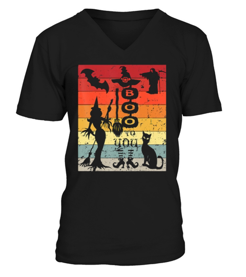 Vintage Retro Halloween Theme V-Neck T-shirt