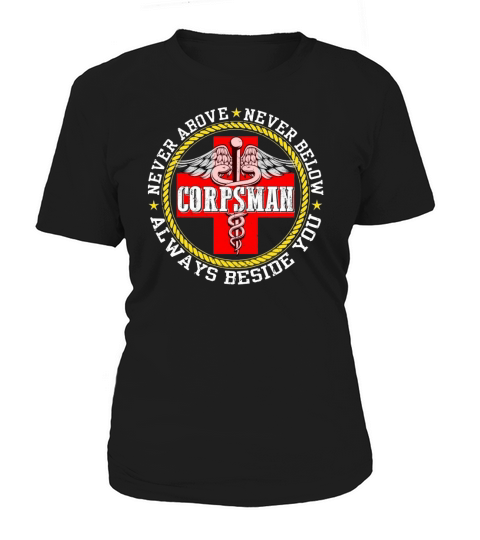 corpsman devil doc never above never below always beside you Women's T-Shirt